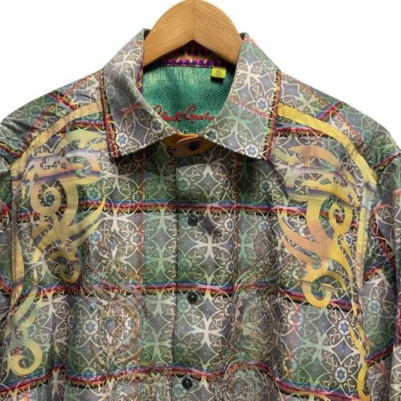 Robert Graham Limited Edition Mens Sz XL Classic Fit Geometric Embroidered Shirt - Picture 2 of 6